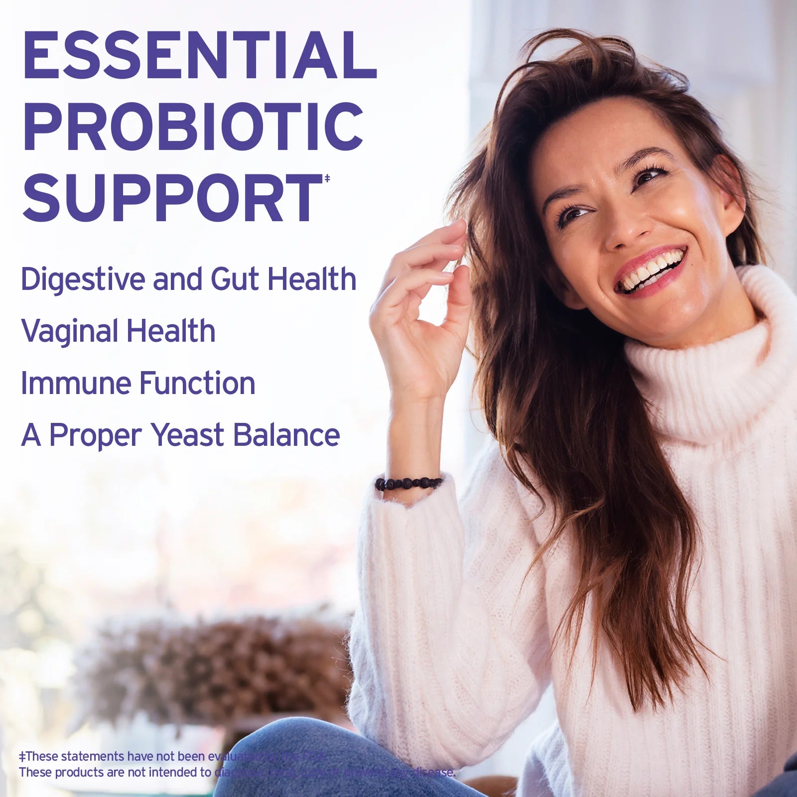 Yeast Assist Probiotic Formula | Vaginal, Intestinal & Gut Wellness Support for Women | 30 Serv | 60 Capsules